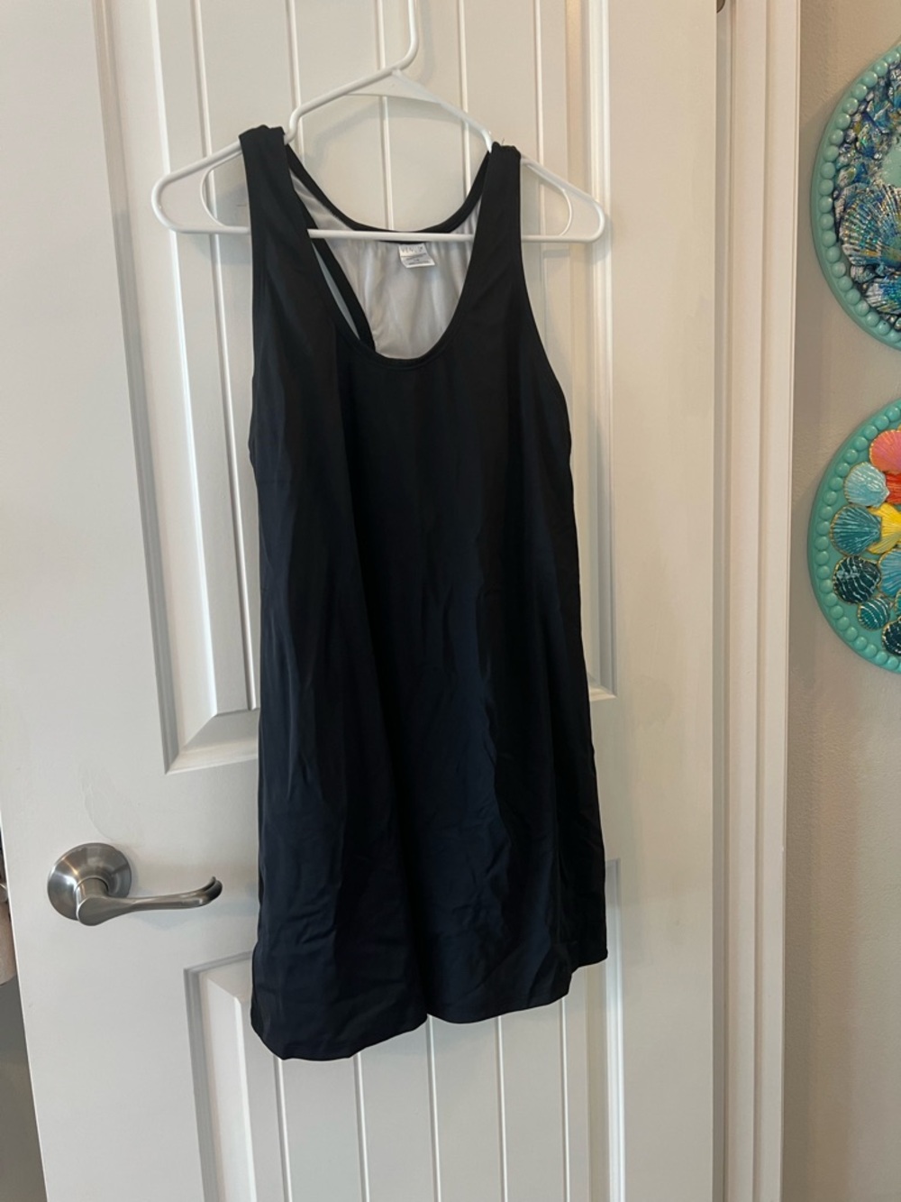 VENUS Black Swim Dress Racerback One Piece Flowy Tummy Control Size L